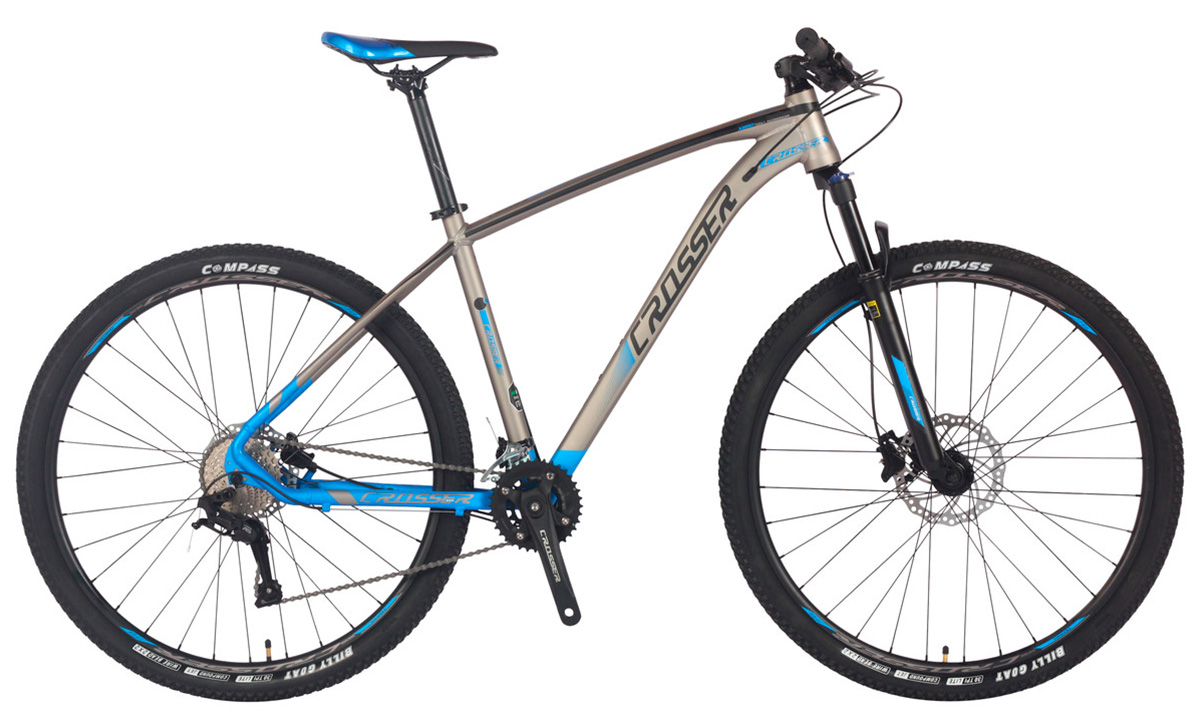 Фотографія Велосипед Crosser X880 2x9 29" розмір М рама 17 2021 Сіро-синій